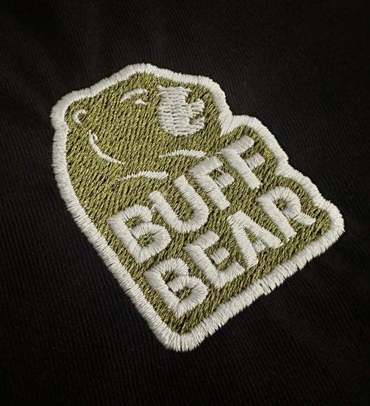BUFF BEAR tee black custom embroidery option
