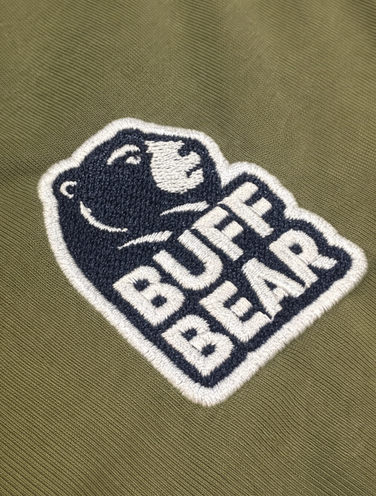 BUFF BEAR tank army green khaki custom embroidery option